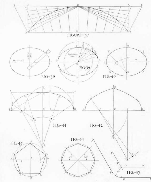 634x762 Geometric Methods. To Draw An Approximate Semi Ellipse By The Five