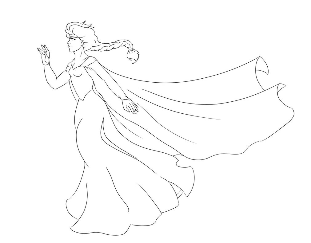1011x791 Elsa Outline By Drizzerey