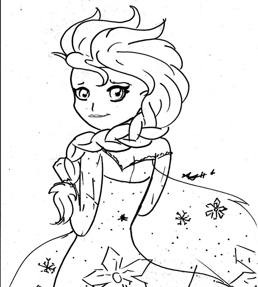 849x941 Frozen Elsa Outline By Lilymint7