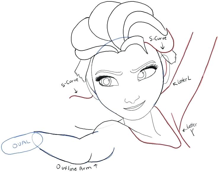 736x583 How To Draw Elsa Step By Step How To Draw From Frozen With Easy
