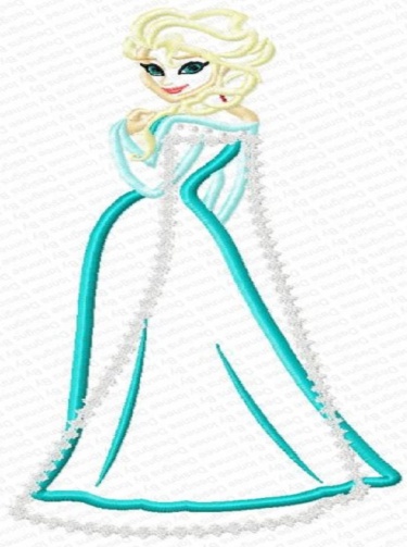 375x503 Frozen Elsa Queen Full Body Machine Embroidery Applique Design