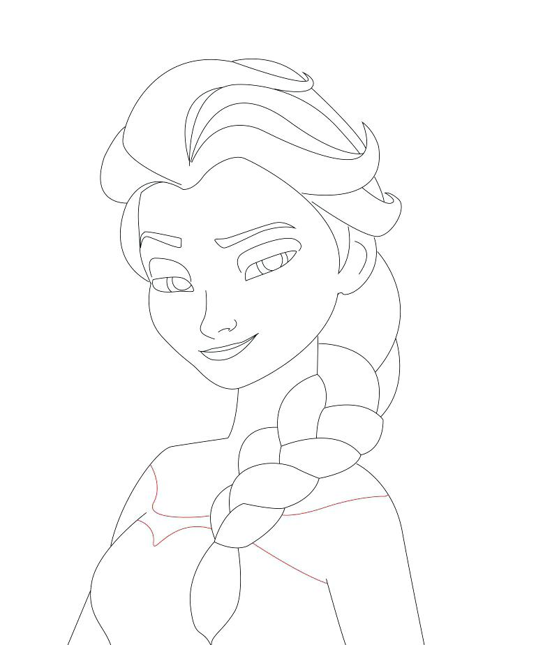 768x924 How To Draw Elsa Together With How To Draw From Frozen Step By