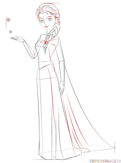 428x575 How To Draw Elsa From Frozen Step By Step. Drawing Tutorials