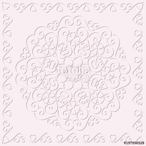 500x500 Circular Monochrome Pattern, Delicate Embossed Background Stock