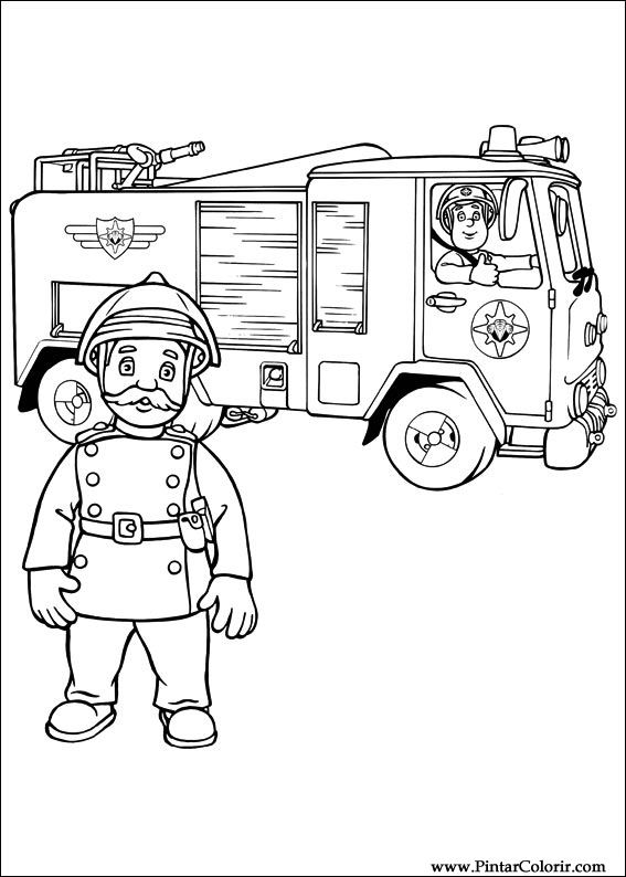567x794 Drawings To Paint Amp Colour Fireman Sam