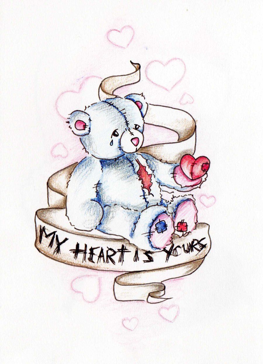 900x1248 Emo Heart Drawings Emo Broken Hearted Bear By Jessicacreaser