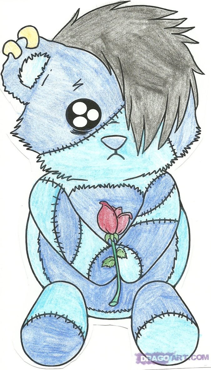 Emo Teddy Bear Drawing at GetDrawings | Free download