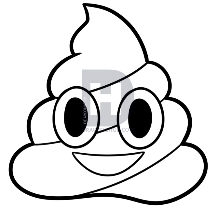 755x720 How To Draw The Poop Emoji, Step By Step, Drawing Guide, By