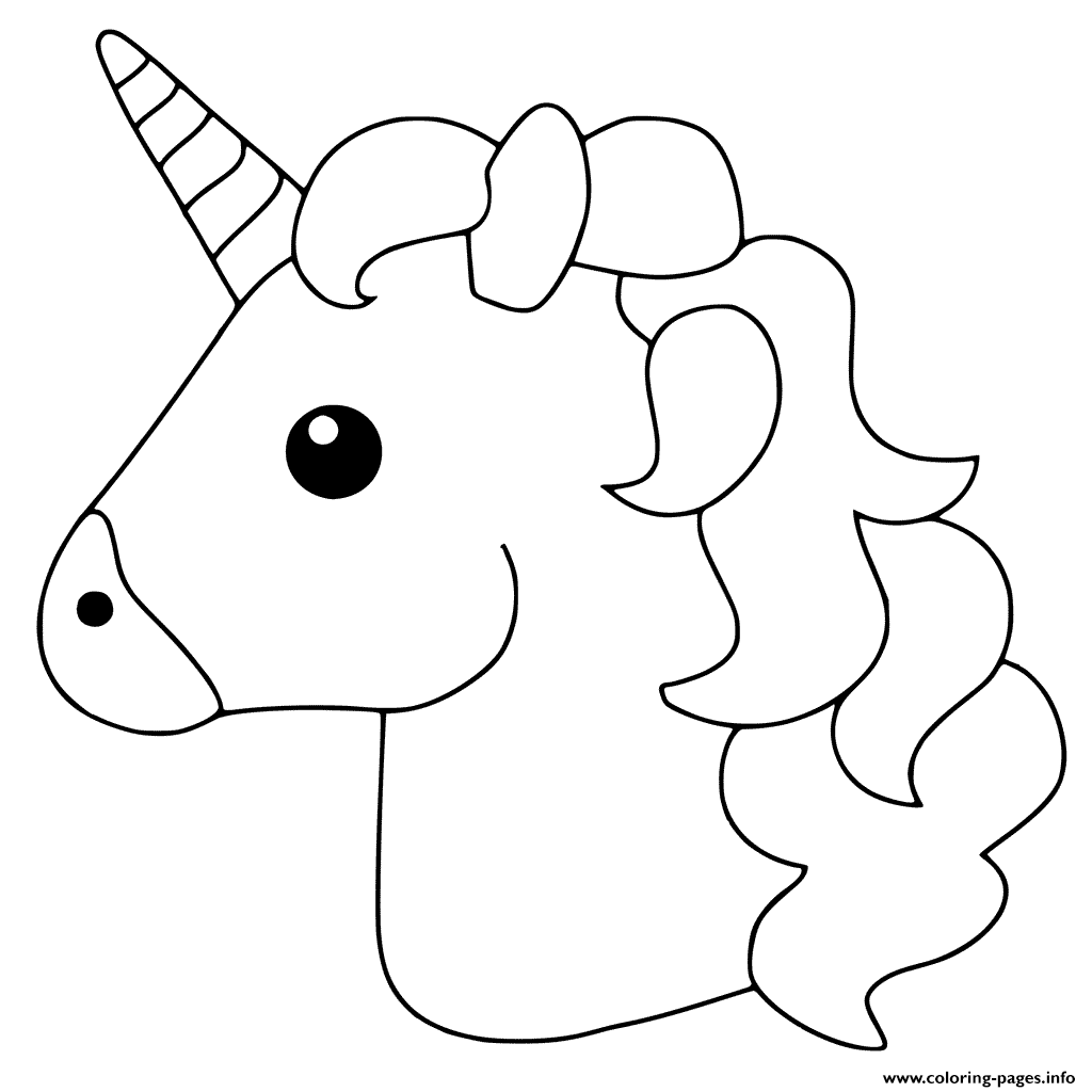 1024x1024 Promising Coloring Pages Unicorn Emoji Printable