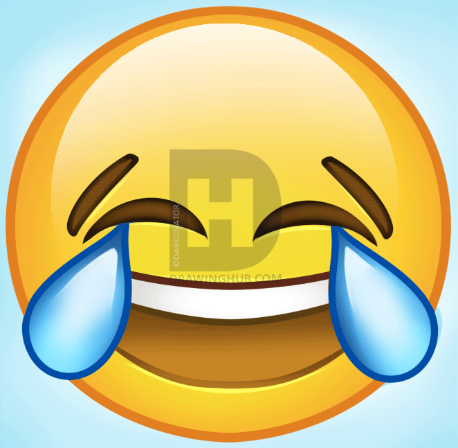 662x647 How To Draw Laughing Emoji, Step By Step, Drawing Guide, By