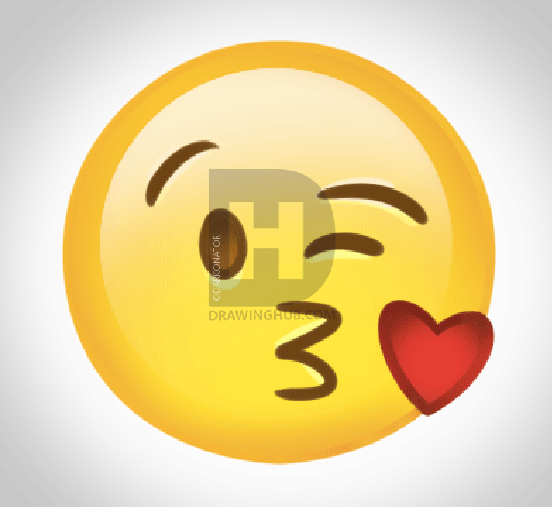 783x719 How To Draw The Kiss Emoji, Step By Step, Drawing Guide, By