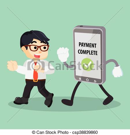 450x470 Employee Walking With Mobile Phone Clip Art Vector