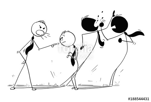 500x340 Cartoon Stick Man Drawing Conceptual Illustration Of Manager