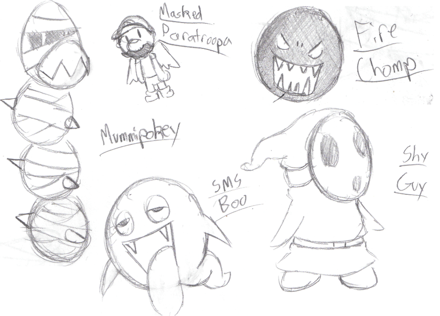 900x647 Mario Enemy Doodles By Beezo N Weldar