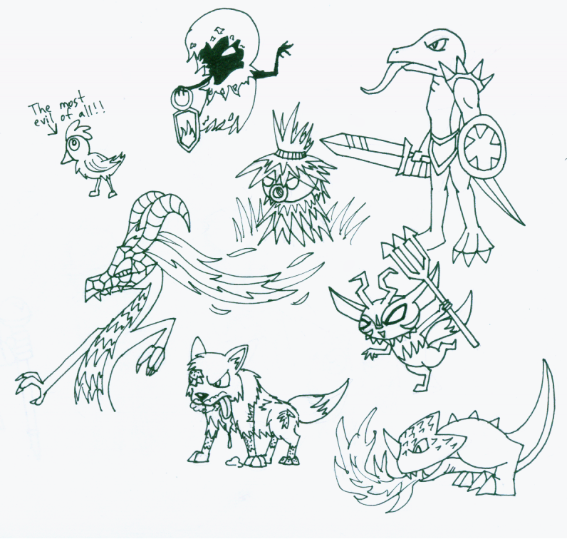 796x756 Sketch 1 Zelda Enemies By Fluffycatgirl