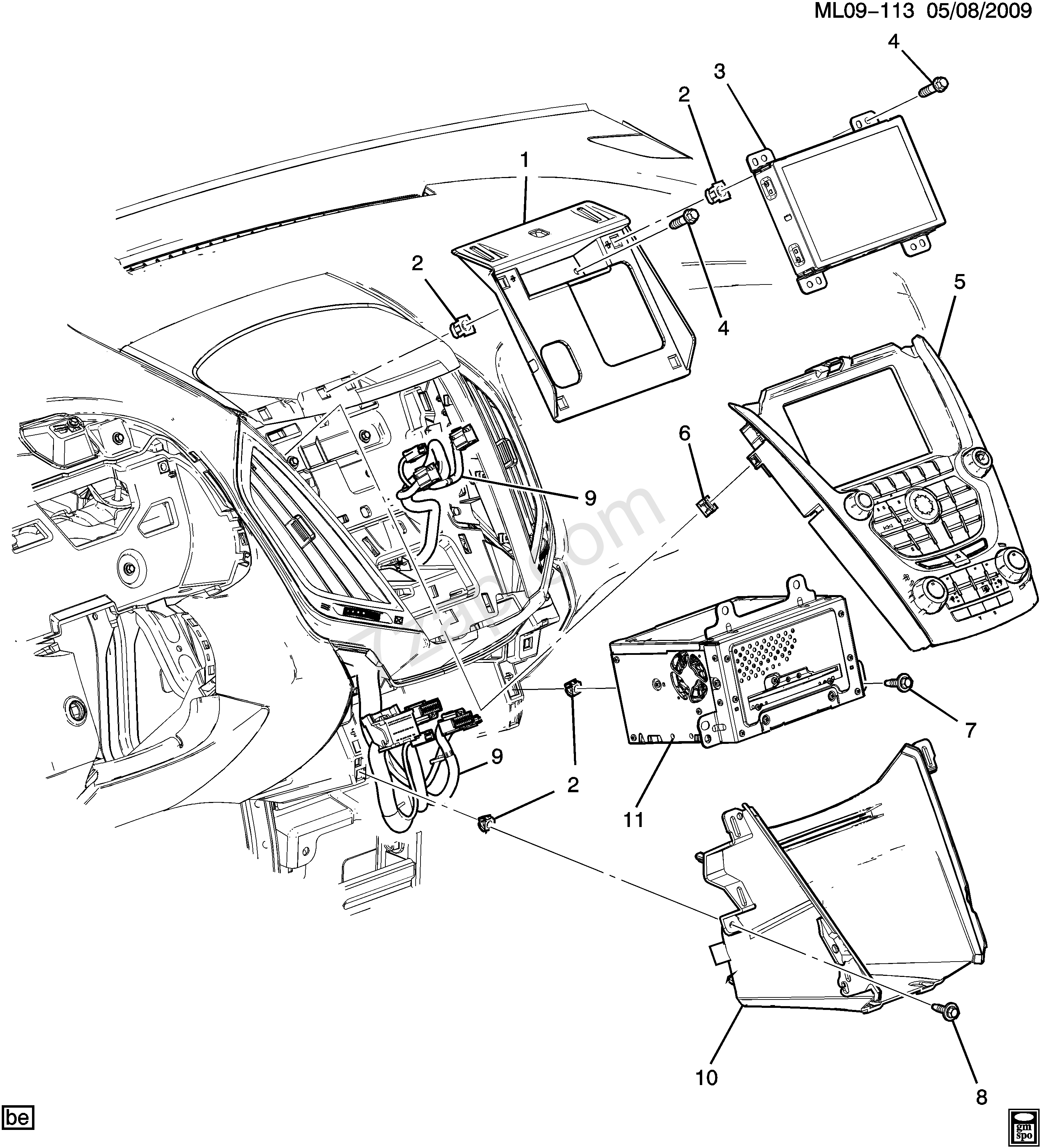2993x3301 2016 2017 Lf,lh,lj Radio Mounting (Uff,ufu,ufq,uhq) Chevrolet
