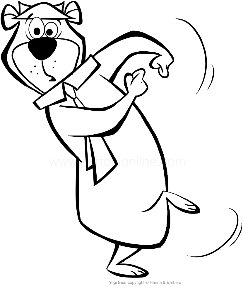 830x992 Drawing The Yogi Bear Ready To Escape Coloring Page