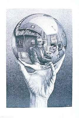 269x400 M.c. Escher Posters Hand With Sphere Mathomat Geometry Drawing