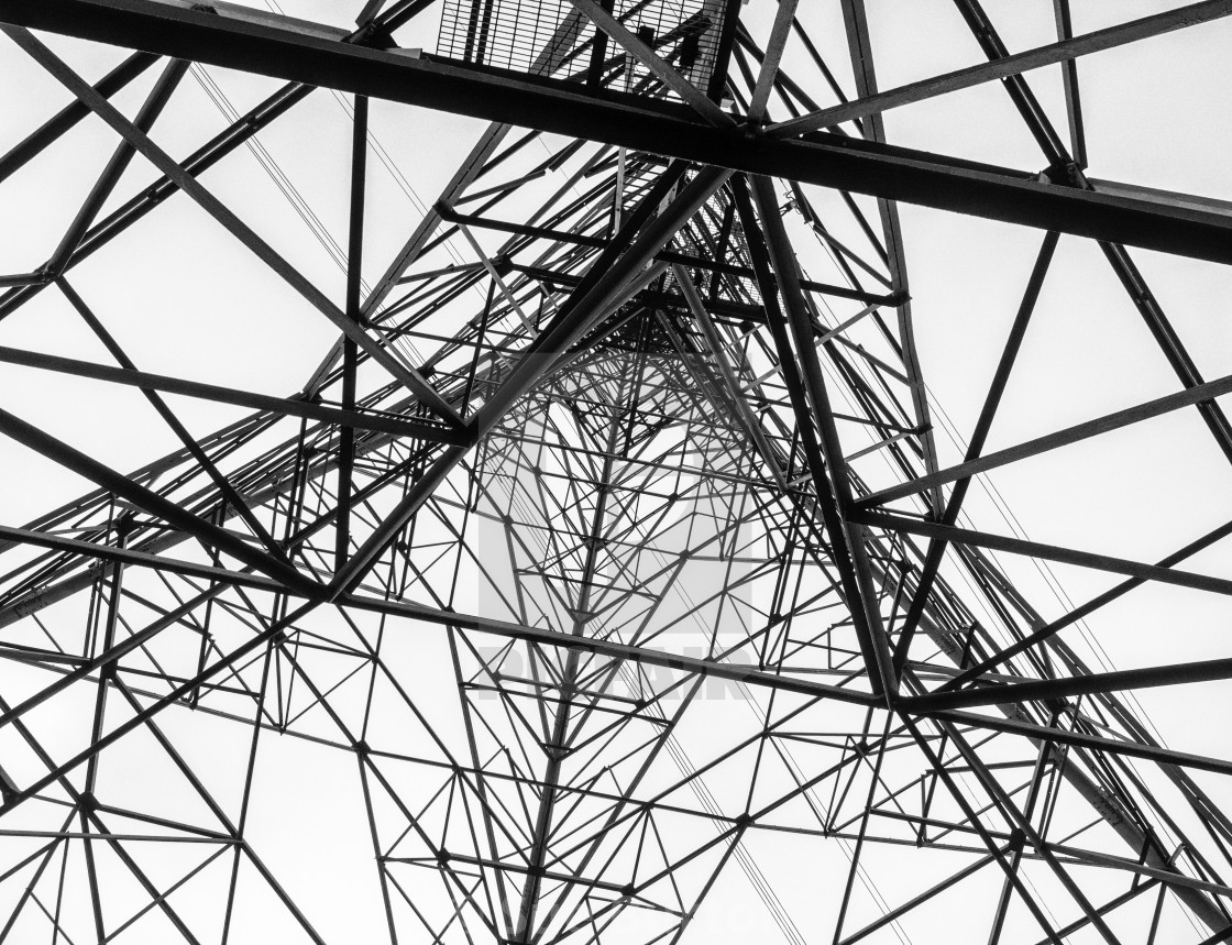 1120x859 Looking Up Inside Electricity Pylon, Wyre Estuary Country Park