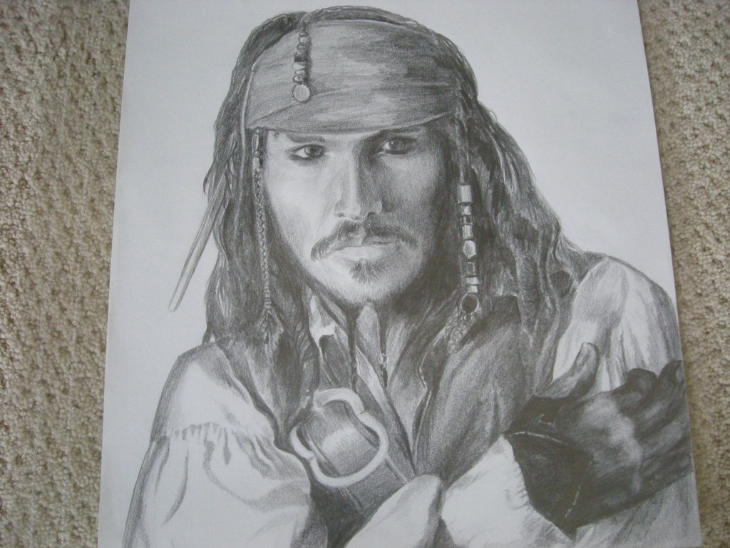 1024x768 Jack Sparrow Pencil Drawing By The Evil Plankton