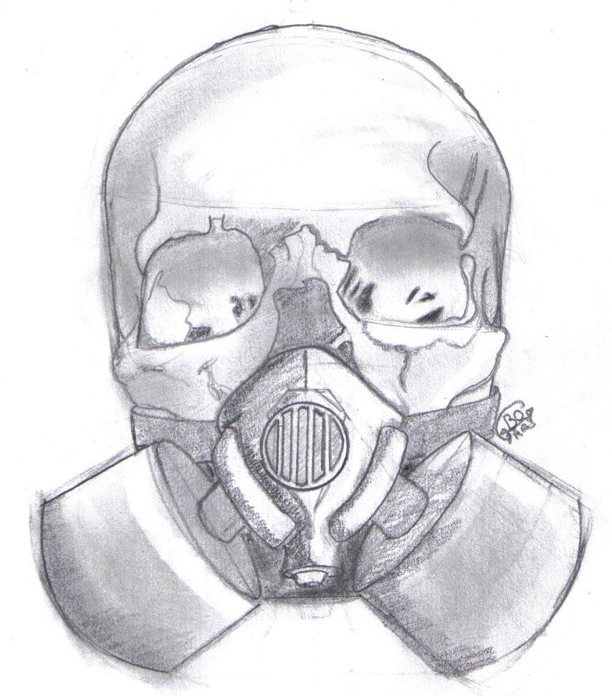861x980 Collection Of Cool Skull Gas Mask Drawing High Quality, Free
