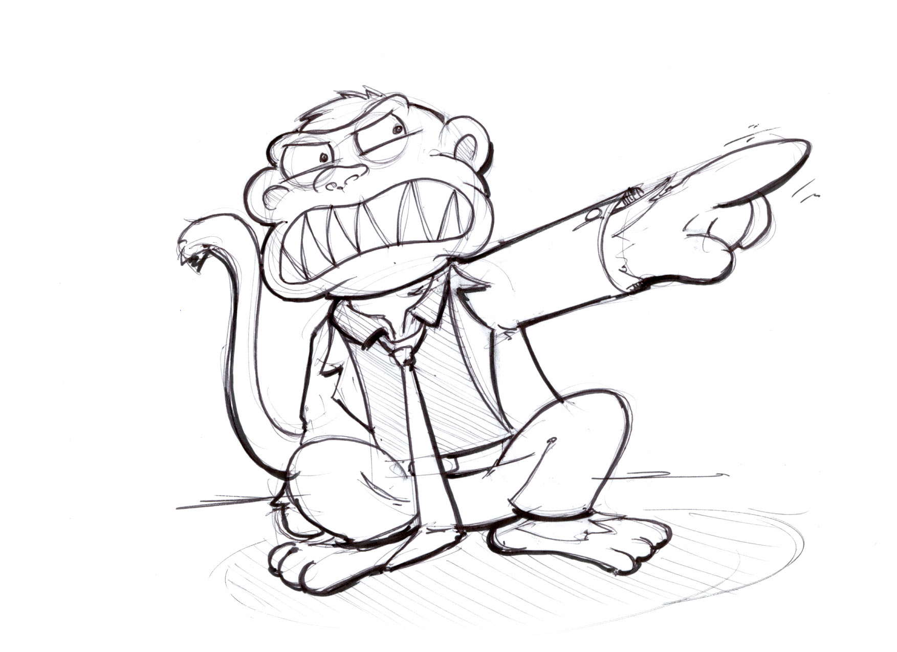 1753x1275 Evil Monkey! Lineweights