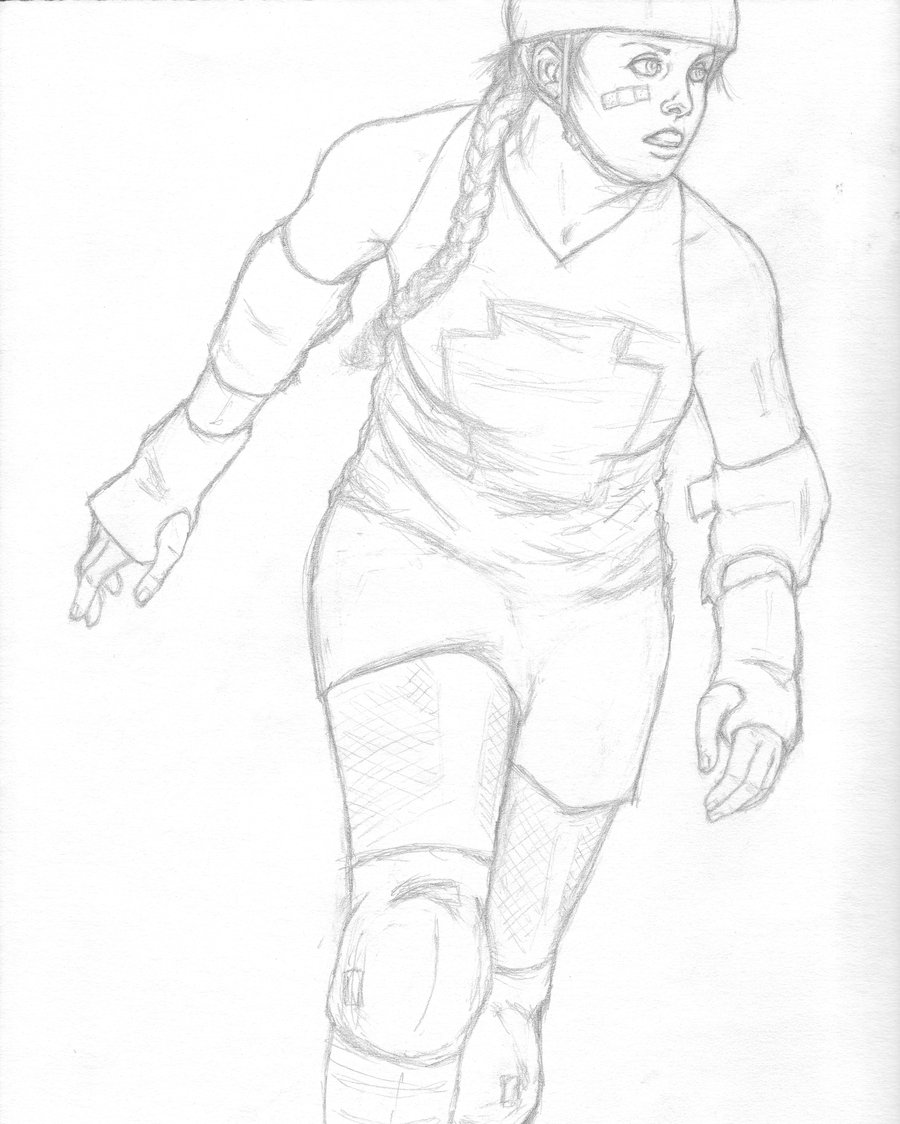 900x1124 Roller Girl Sketch 3 By Evil Ash 666