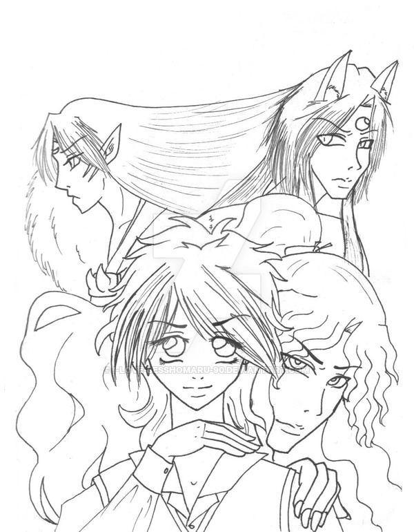 600x770 The Evil Girl Line Art By I Love Sesshomaru 90