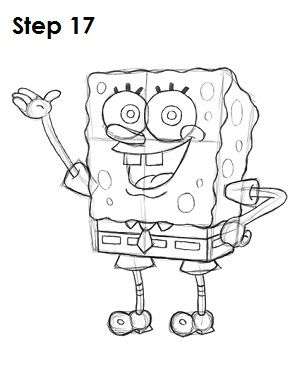 300x388 Draw Spongebob Squarepants Step 17 Drawing