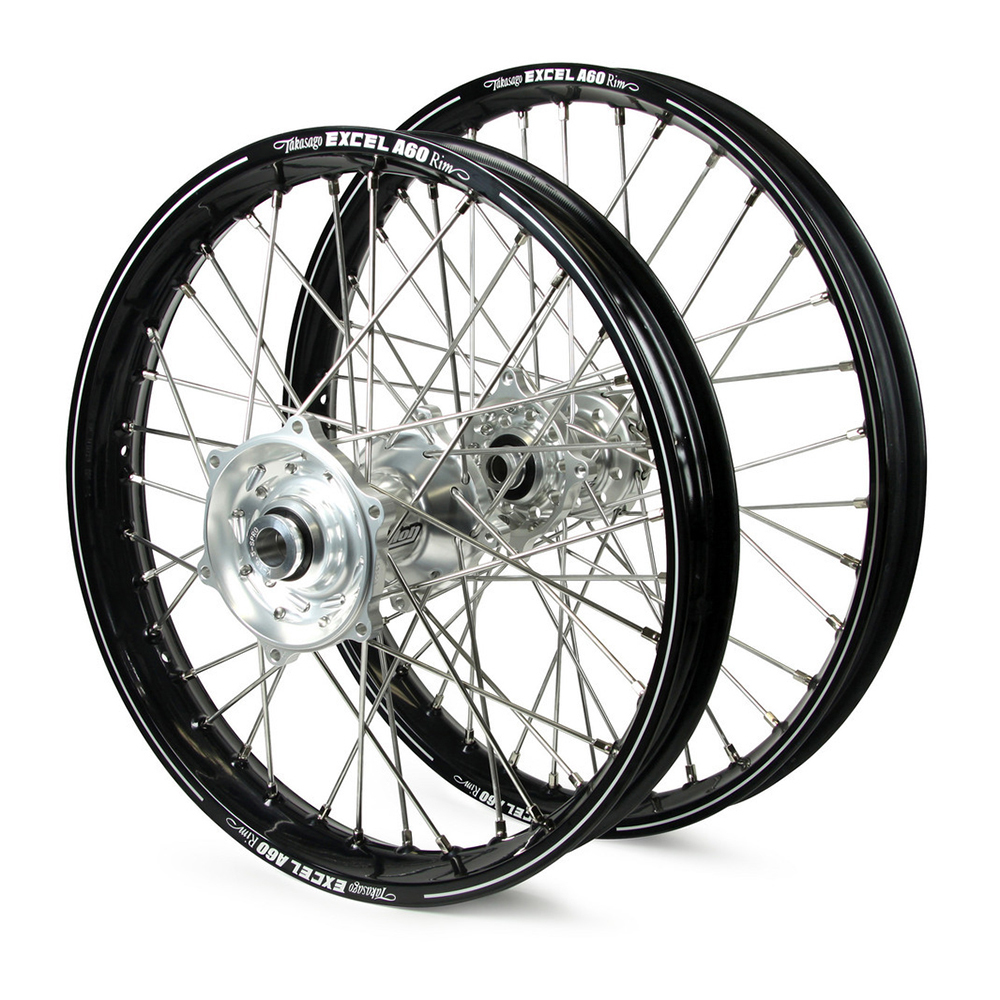 1000x1000 Ktm Talon Excel A60 Mx Black Rims Silver Hubs Wheel Set
