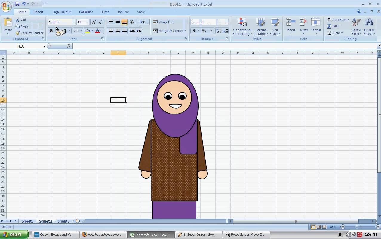1276x800 How To Draw Doodle Using Excel