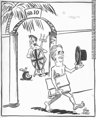 313x385 M965.199.499 Exit From The Garden Of Eden. Drawing, Cartoon