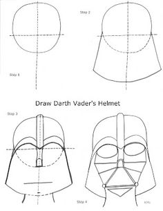 236x305 How To Draw Darth Vader's Mask By