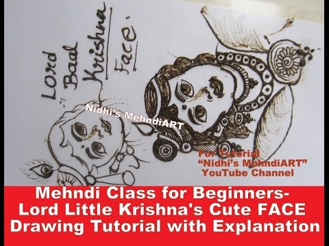 480x360 Mehndi Class For Beginners Lord Little Krishna's Cute Face