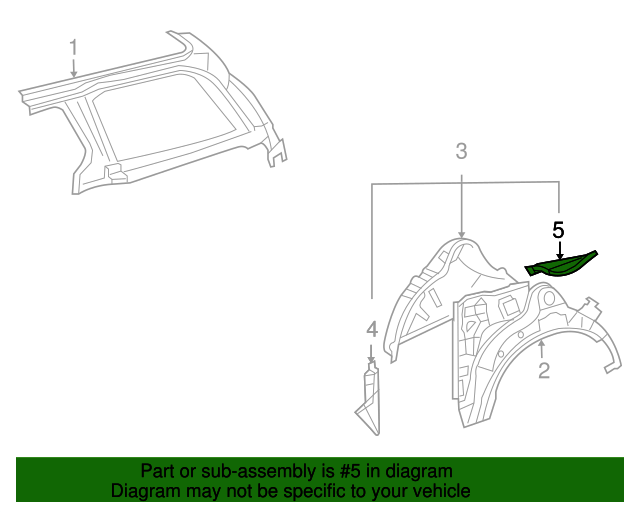 640x512 Toyota Inner Wheelhouse Extension 61627 Ae010 Elmhursttoyotaparts