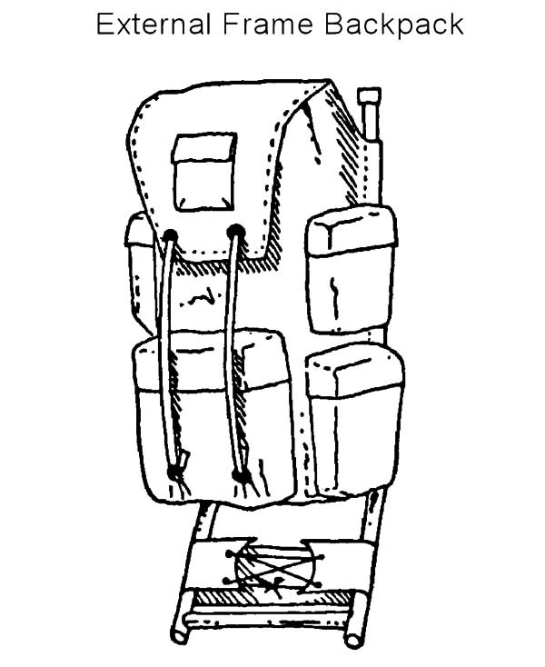 600x734 External Frame Backpack Coloring Pages Best Place To Color