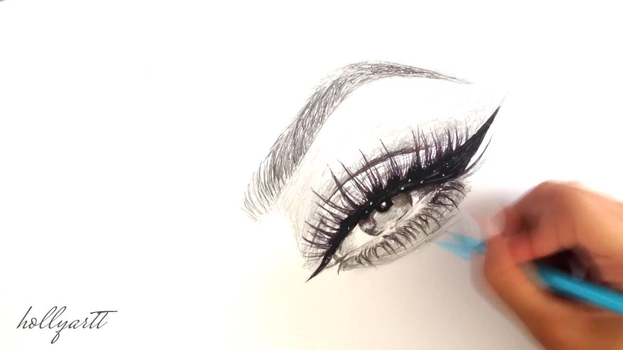 1280x720 Winged Eyeliner Drawing (Speed Art)
