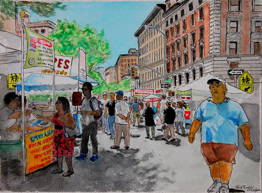 900x664 Nyc Street Fair Drawing By John Ruggiero