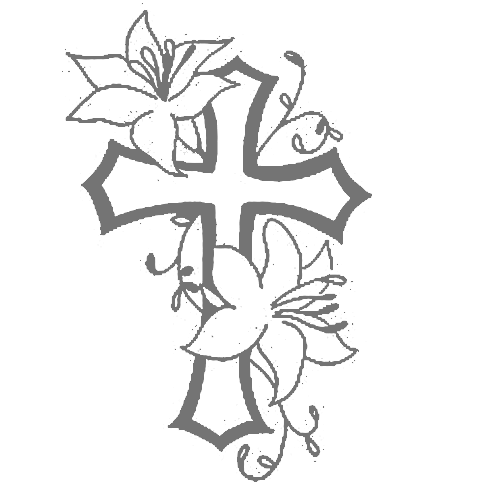 500x500 Drawings Of Crosses With Flowers