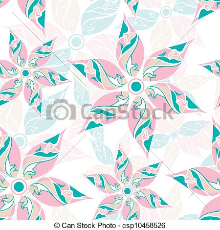 450x470 Seamless Fancy Flower Background Vector Illustration