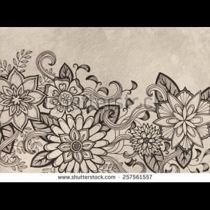 303x303 Colourful Indian Henna Style Pattern Sketches