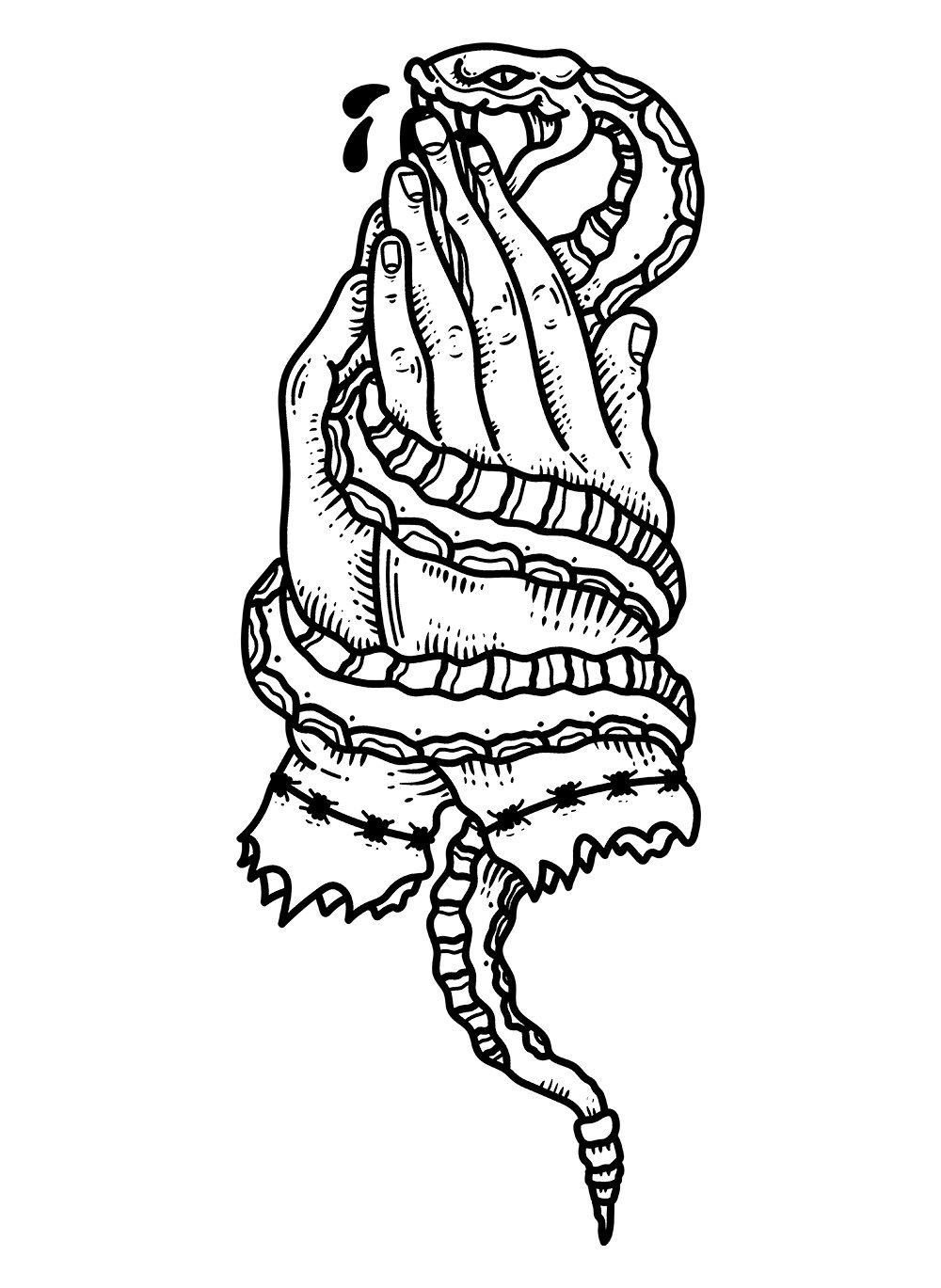 1000x1369 Fangs Of Religion Heavy Shirt 21 Grams Apparel