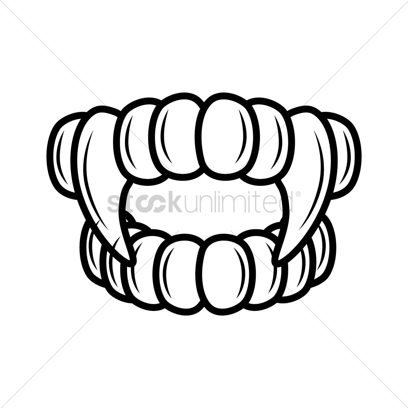 1300x1300 Teeth And Fangs Outline Vector Image