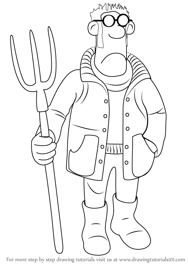 599x844 Step By Step How To Draw The Farmer From Shaun The Sheep