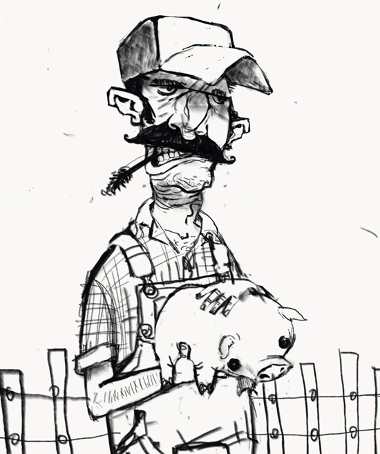 550x656 Collection Of Old Farmer Drawing High Quality, Free Cliparts
