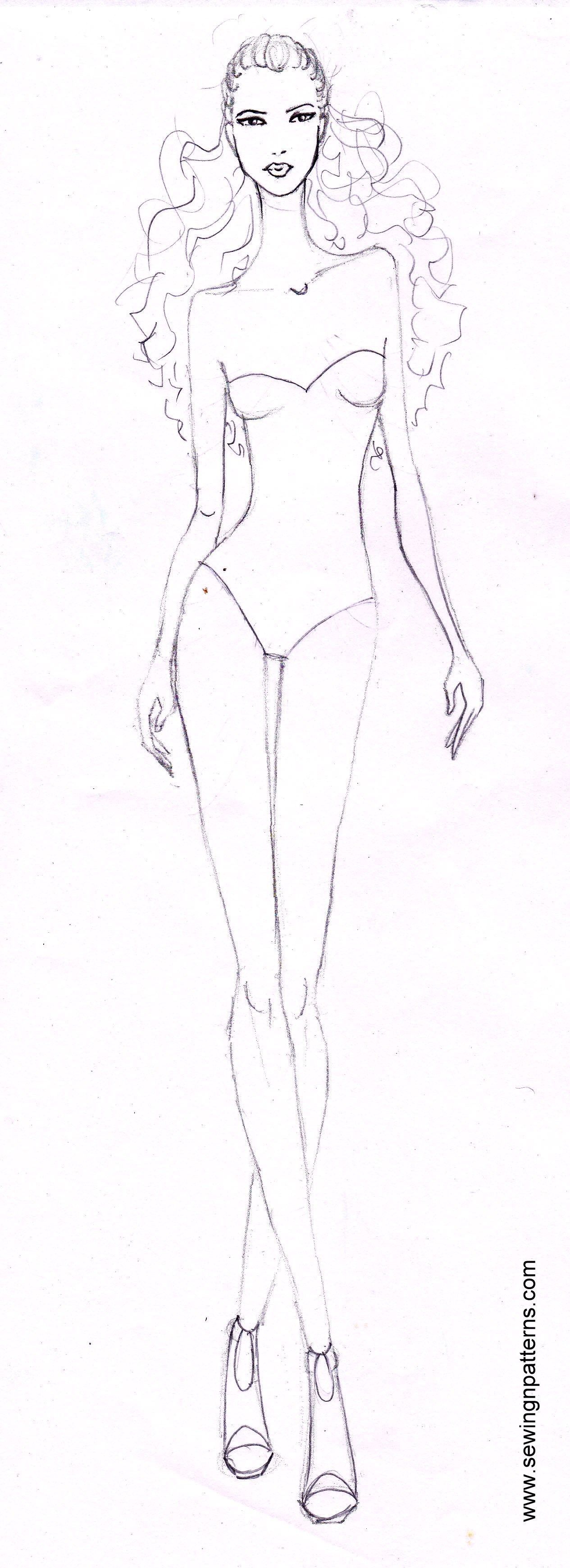 1265x3480 Learn How To Make Fashion Sketches In 5 Minutes. Step By Step