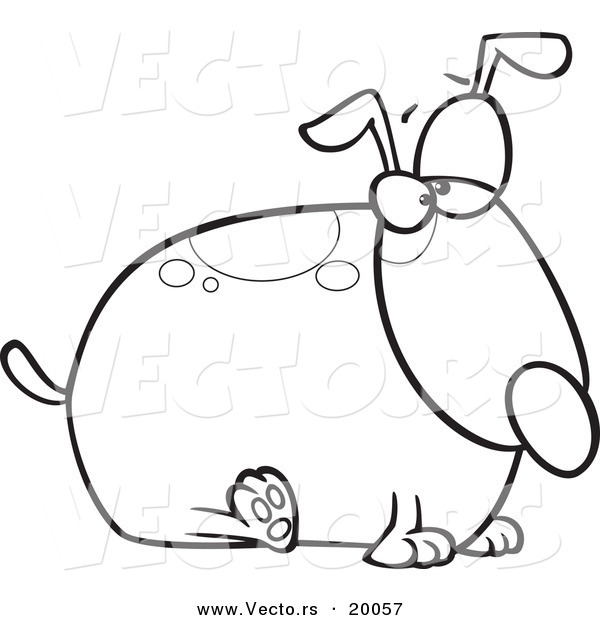 600x620 Vector Of A Cartoon Fat Dog