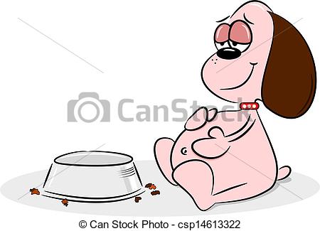 450x325 Overfed Cartoon Puppy Dog. An Overfed Fat Cartoon Dog Next
