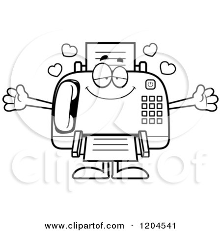 450x470 Cartoon Of A Sick Fax Machine