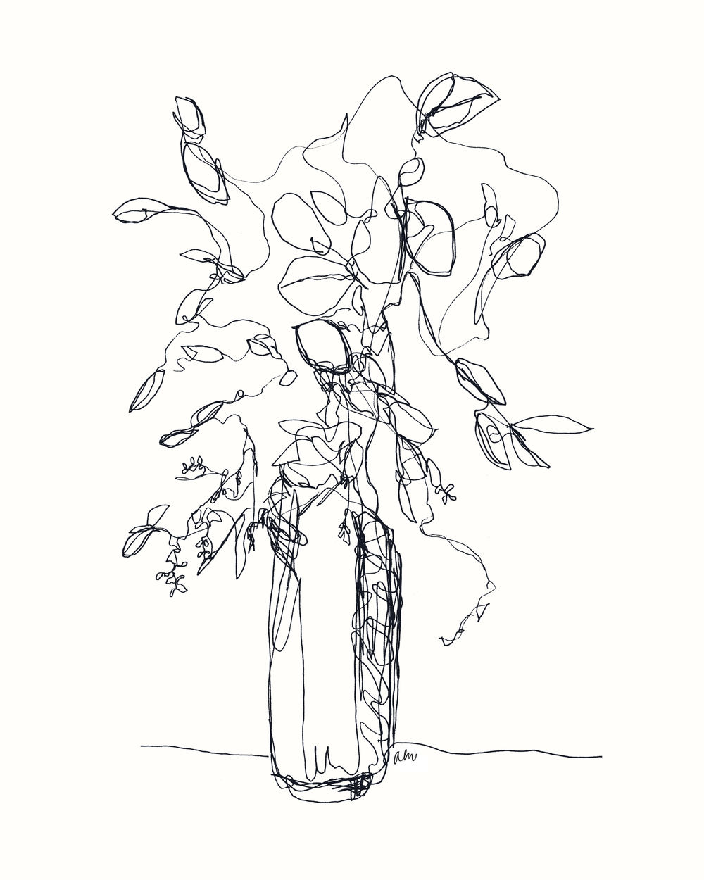 1000x1250 Floral Line Drawing Feast Fine Art Amp Calligraphy